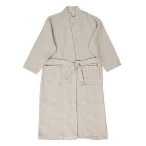 KASSASPA Grey Turkish Cotton Waffle Knit Spa Robe